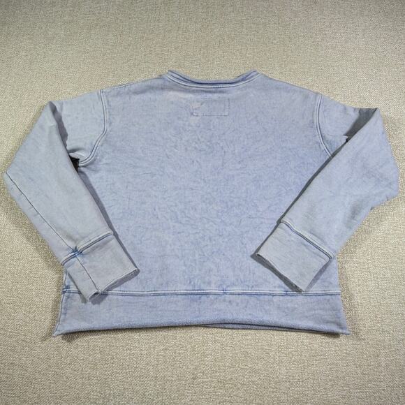 Frank & Eileen Women’s M Blue Tie Dye Long Sleeve Cropped Pullover Sweatshirt - Picture 2 of 7